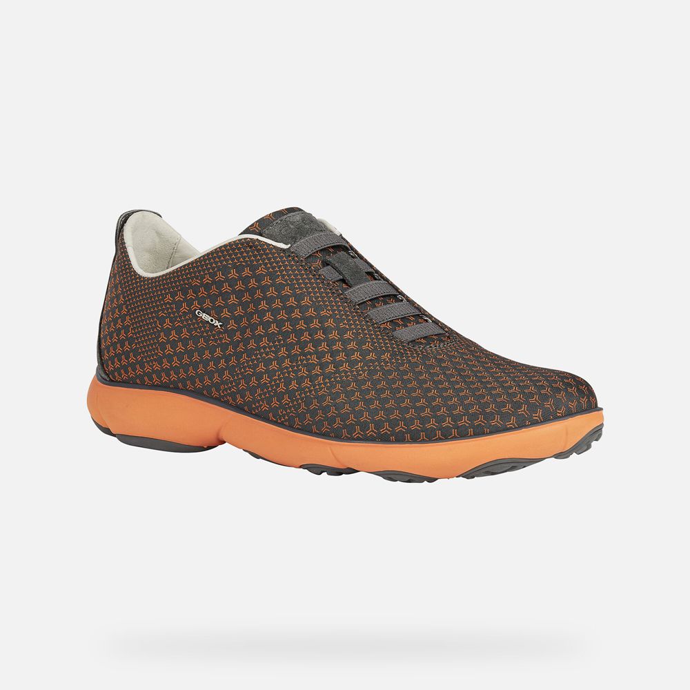 Basket Geox Nebula - Grise Foncé/Orange - Homme 058364-UMD